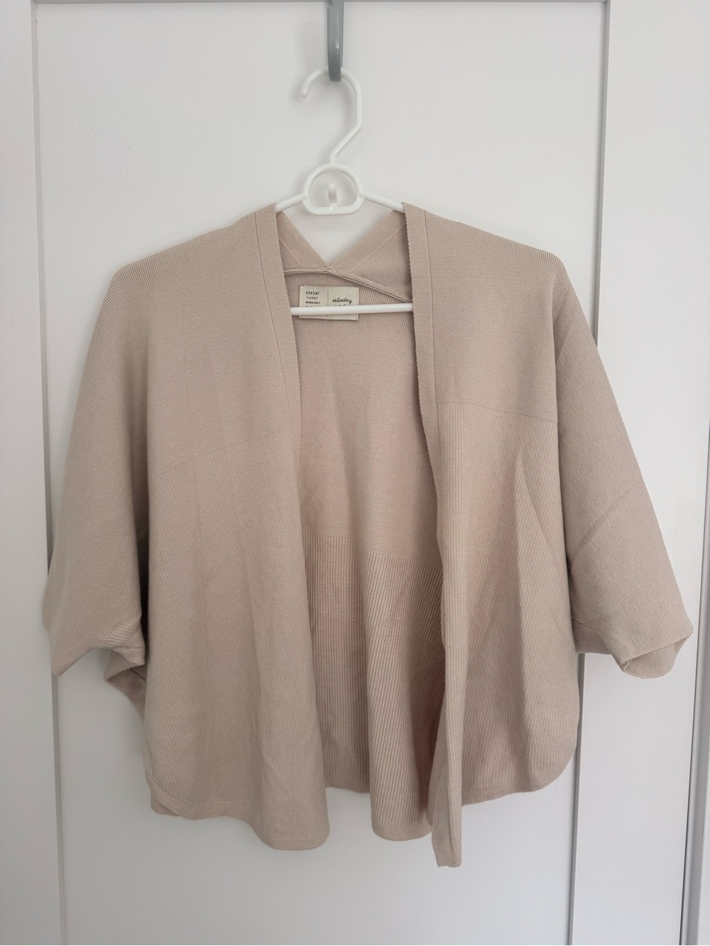 Anthropologie Beige Natural Short Sleeve Dolman Sleeve Cardigan